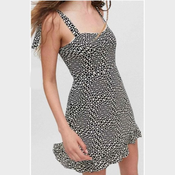 Urban Outfitters Jolene Linen Tie-Shoulder Mini Dress - Picture 1 of 4